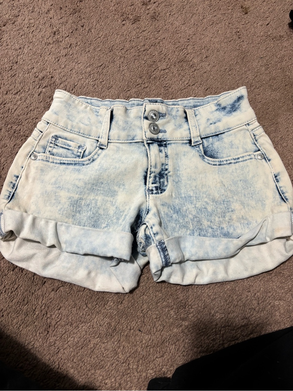 Jordache Acid Wash Light Blue Denim Shorts
